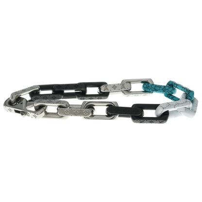 Louis Vuitton Monogram Bracelet Chain Silver Black Blue — view 3