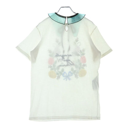 Gucci Floral Blouse Sequin Ribbon Short Sleeve T-Shirt White — view 2