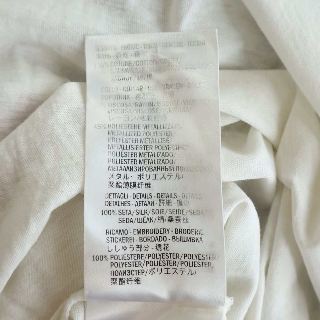 Gucci Floral Blouse Sequin Ribbon Short Sleeve T-Shirt White — view 7