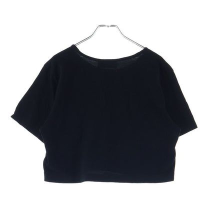 Fendi Front Logo Cropped Crew Neck Short Sleeve T-Shirt Black — view 2