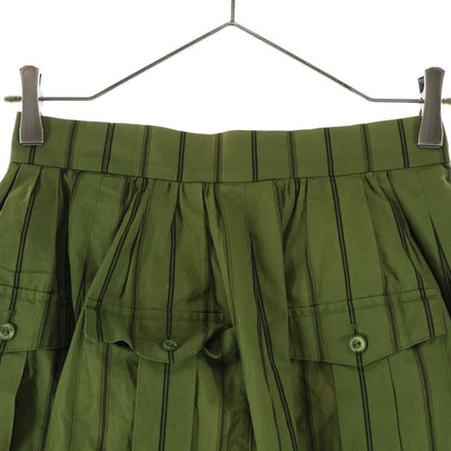 Chanel Stripe Skirt Silk Khaki — view 3