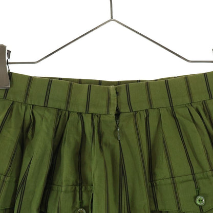 Chanel Stripe Skirt Silk Khaki — view 4