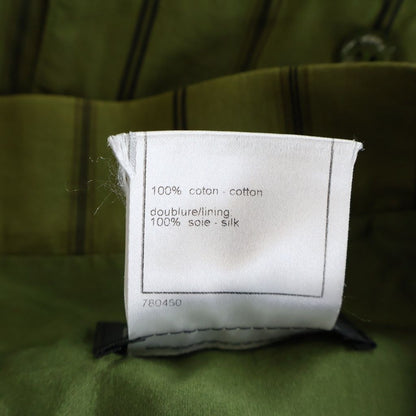 Chanel Stripe Skirt Silk Khaki — view 8