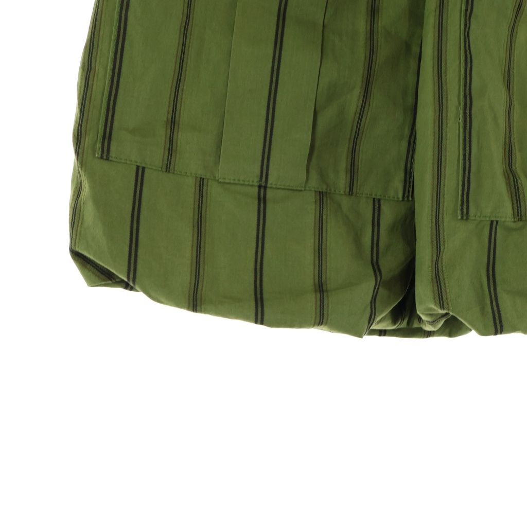Chanel Stripe Skirt Silk Khaki — view 5
