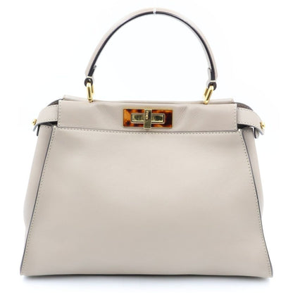 Fendi Peekaboo 2-Way Handbag Beige Leather Street — view 2