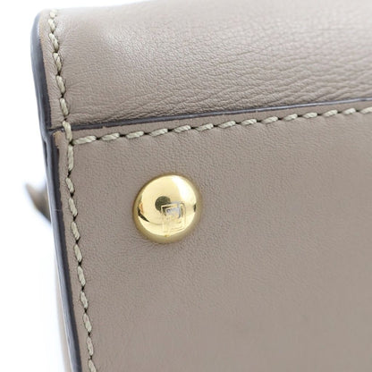 Fendi Peekaboo 2-Way Handbag Beige Leather Street — view 6