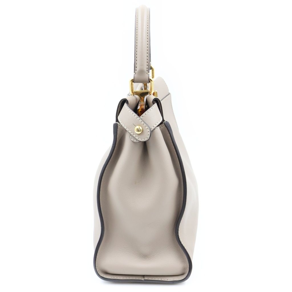 Fendi Peekaboo 2-Way Handbag Beige Leather Street — view 3