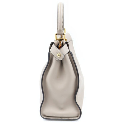 Fendi Peekaboo 2-Way Handbag Beige Leather Street — view 3