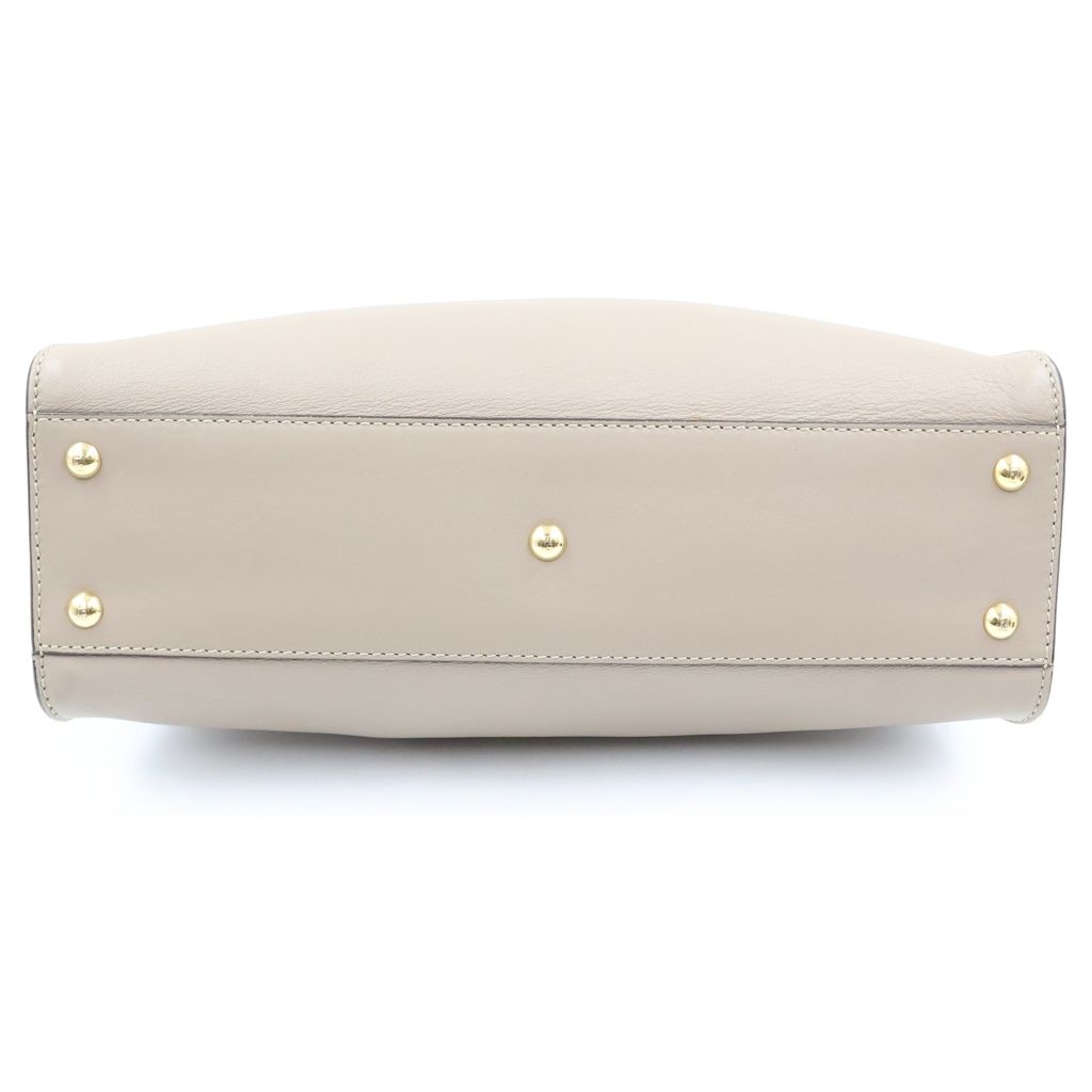 Fendi Peekaboo 2-Way Handbag Beige Leather Street — view 4