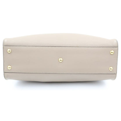 Fendi Peekaboo 2-Way Handbag Beige Leather Street — view 4