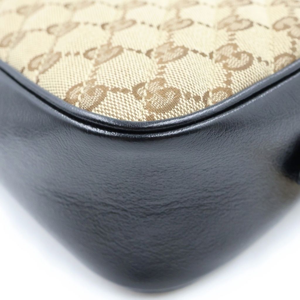 Gucci GG Marmont Canvas Leather Chain Shoulder Bag Gold Beige Black — view 5