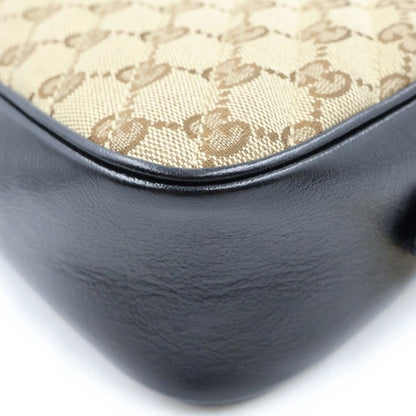 Gucci GG Marmont Canvas Leather Chain Shoulder Bag Gold Beige Black — view 5