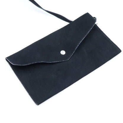 Saint Laurent Paris Teddy Pouch Leather Chain Shoulder Bag Drawstring Black — view 8