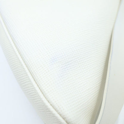 Prada Saffiano Leather Triangle Shoulder Bag White — view 8