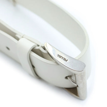 Prada Saffiano Leather Triangle Shoulder Bag White — view 7