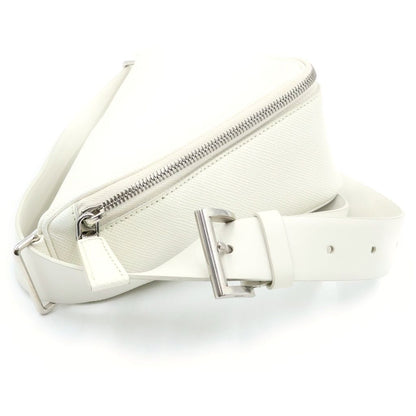 Prada Saffiano Leather Triangle Shoulder Bag White — view 3