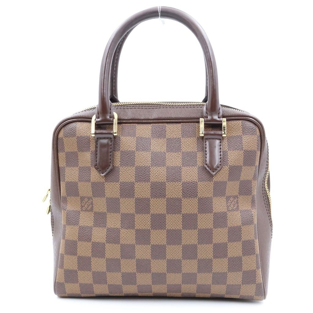 Louis Vuitton Damier Brera Checker All Over Print Leather Handbag Brown