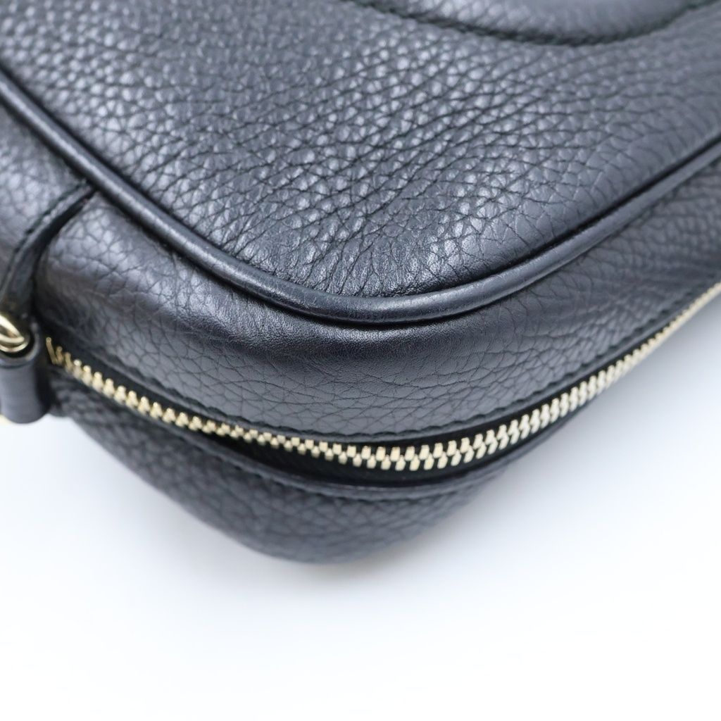 Gucci Soho Interlocking Fringe Tassel Leather Shoulder Bag Pochette Black — view 7