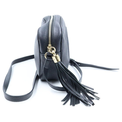Gucci Soho Interlocking Fringe Tassel Leather Shoulder Bag Pochette Black — view 3