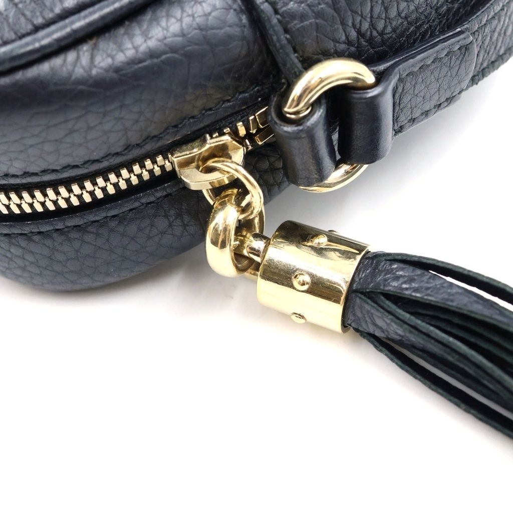 Gucci Soho Interlocking Fringe Tassel Leather Shoulder Bag Pochette Black — view 6