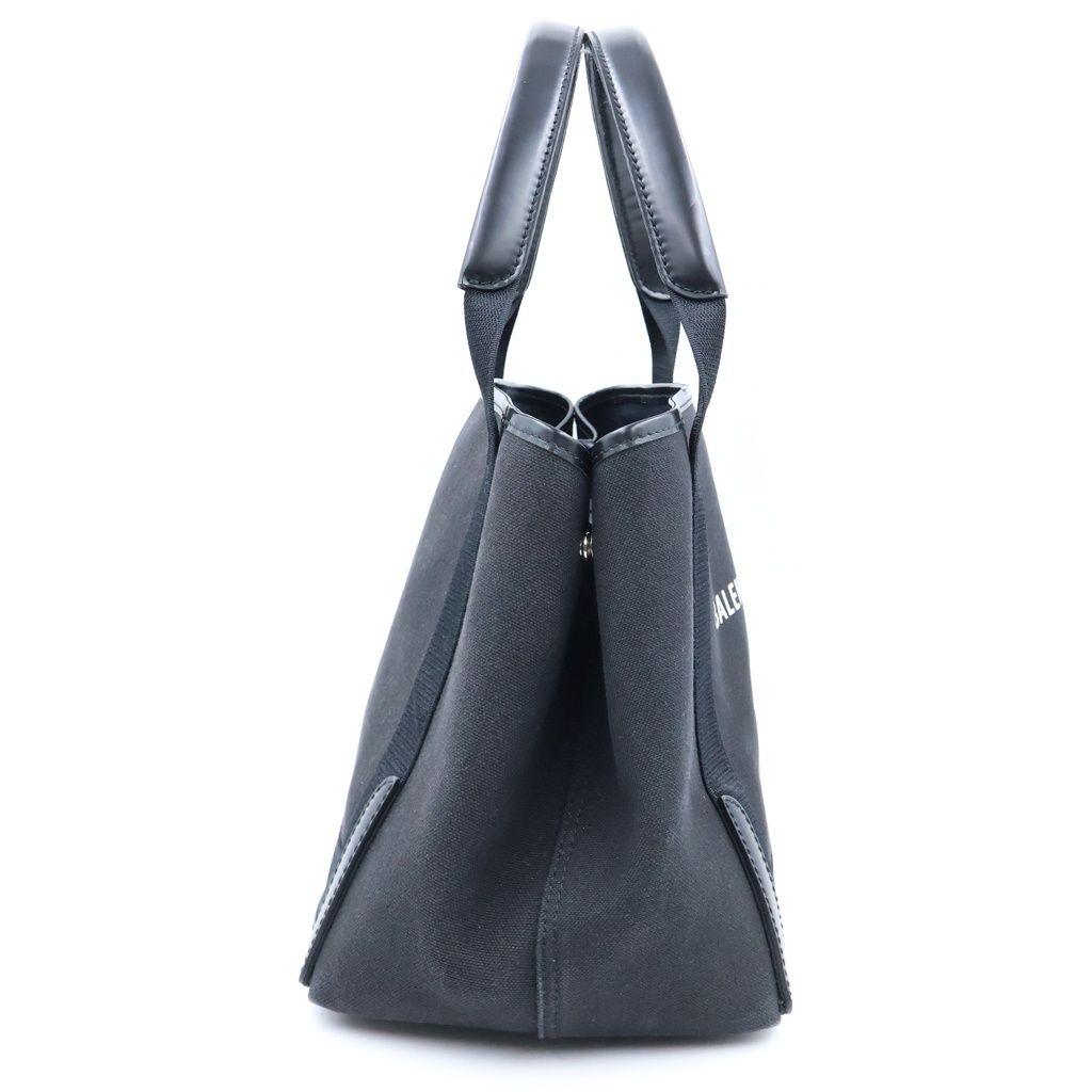 Balenciaga Navy Cabas Tote Bag Black Canvas Leather — view 3