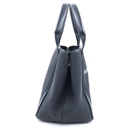 Balenciaga Navy Cabas Tote Bag Black Canvas Leather — view 3
