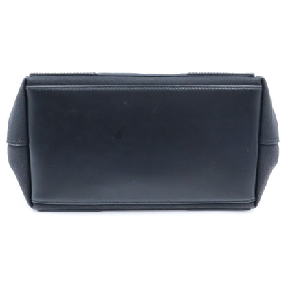 Balenciaga Navy Cabas Tote Bag Black Canvas Leather — view 4