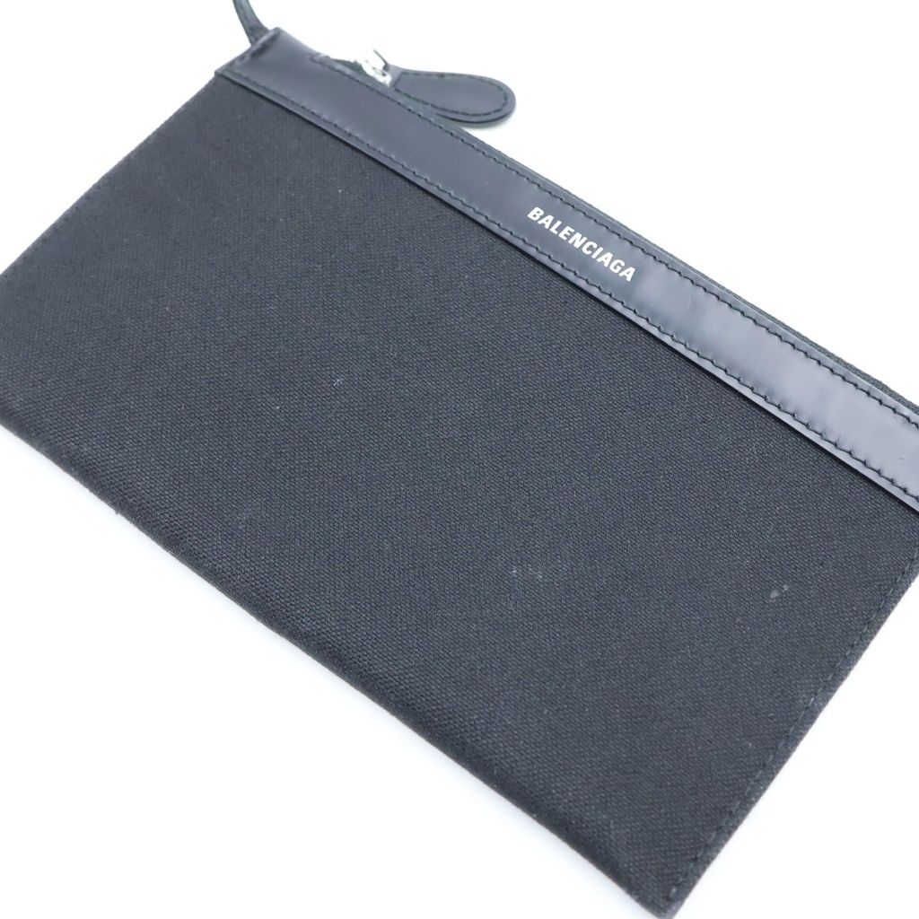 Balenciaga Navy Cabas Tote Bag Black Canvas Leather — view 8