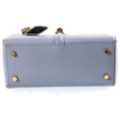 Celine 16 Saise Small Shoulder Back Handbag Gold Leather Blue Gray — view 4