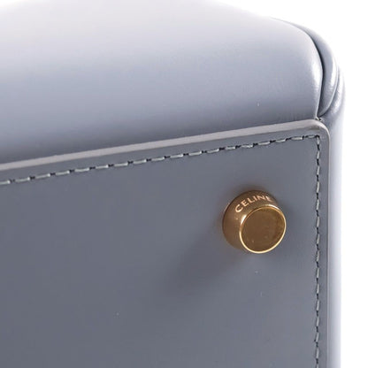 Celine 16 Saise Small Shoulder Back Handbag Gold Leather Blue Gray — view 6