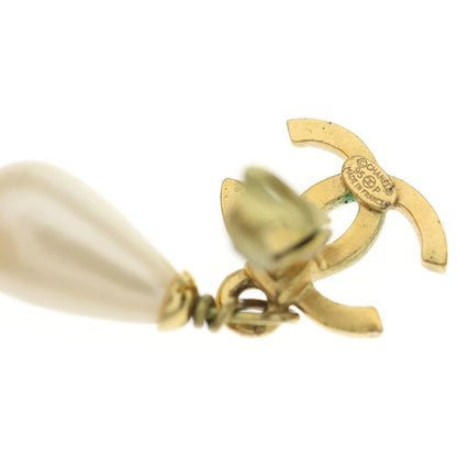 Chanel Faux Pearl Earrings Gold — view 5