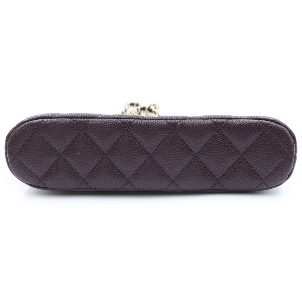 Chanel CC Logo Quilted Timeless Classic Caviar Leather Gold Chain Shoulder Bag — view 4