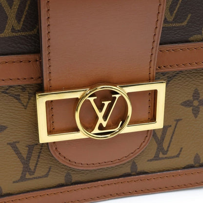 Louis Vuitton Monogram Reverse Dauphine MM Leather Shoulder Bag Brown — view 7