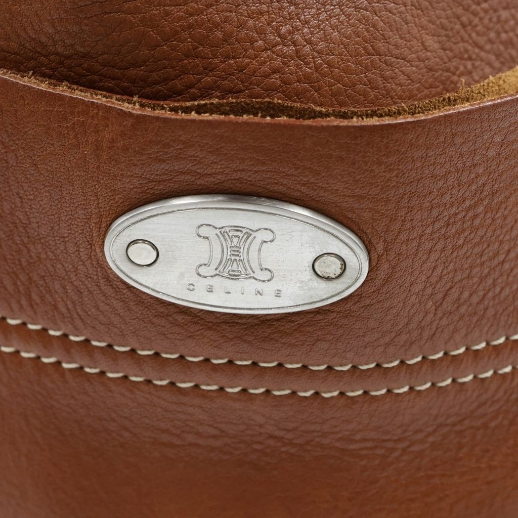 Celine Boogie Leather Handbag Brown — view 7
