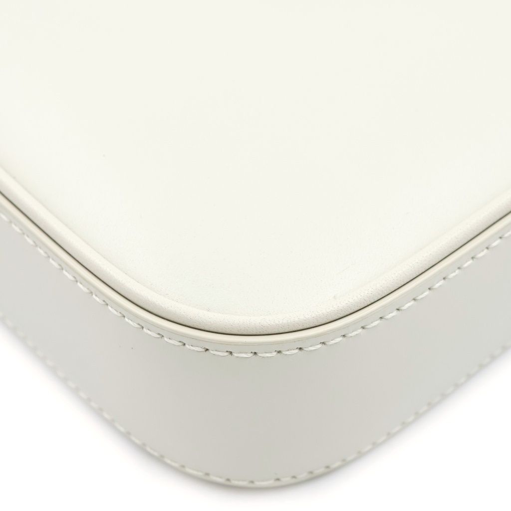 Saint Laurent Paris le Cassandra Leather Shoulder Bag Ivory — view 5