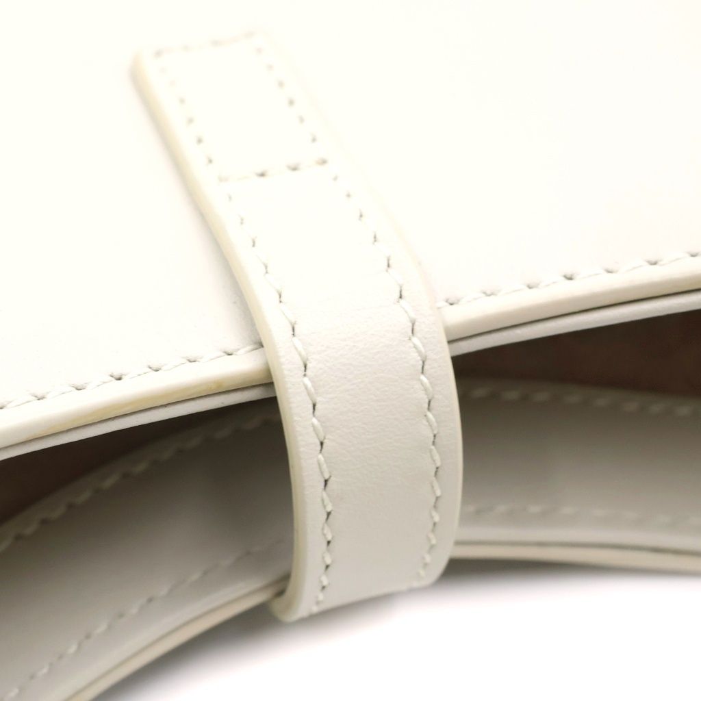 Saint Laurent Paris le Cassandra Leather Shoulder Bag Ivory — view 6