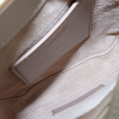 Saint Laurent Paris le Cassandra Leather Shoulder Bag Ivory — view 7