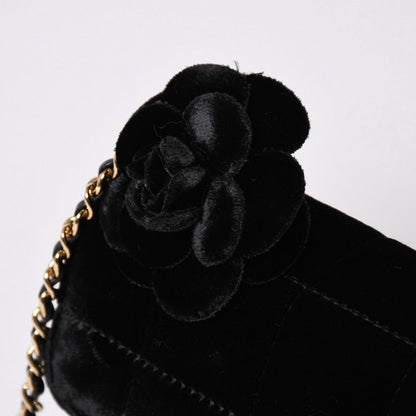 Chanel Choco Bar Velvet Single Flap Chain Bag Velour Gold — view 5