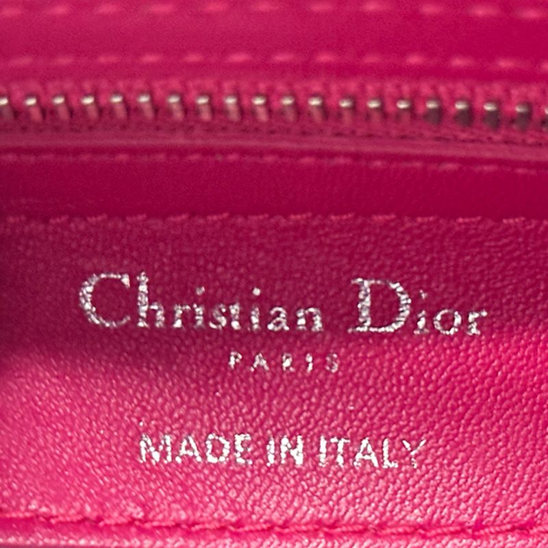 Dior 2-Way Shoulder Bag Lady Dior Large Leather Pink Silver Outing — view 7