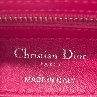 Dior 2-Way Shoulder Bag Lady Dior Large Leather Pink Silver Outing — view 7