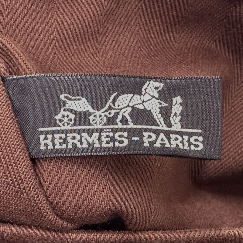 Hermes Valparaiso PM Canvas Handbag Brown Silver Adults with Compact Pouch Logo — view 6