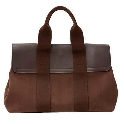 Hermes Valparaiso PM Canvas Handbag Brown Silver Adults with Compact Pouch Logo — view 2