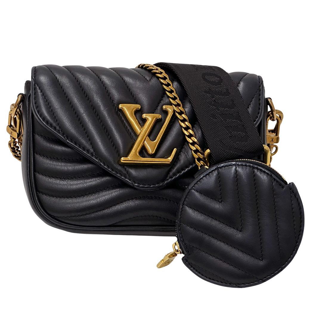 Louis Vuitton New Wave Shoulder Bag Multy Pochette Noir Black Gold