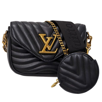 Louis Vuitton New Wave Shoulder Bag Multy Pochette Noir Black Gold