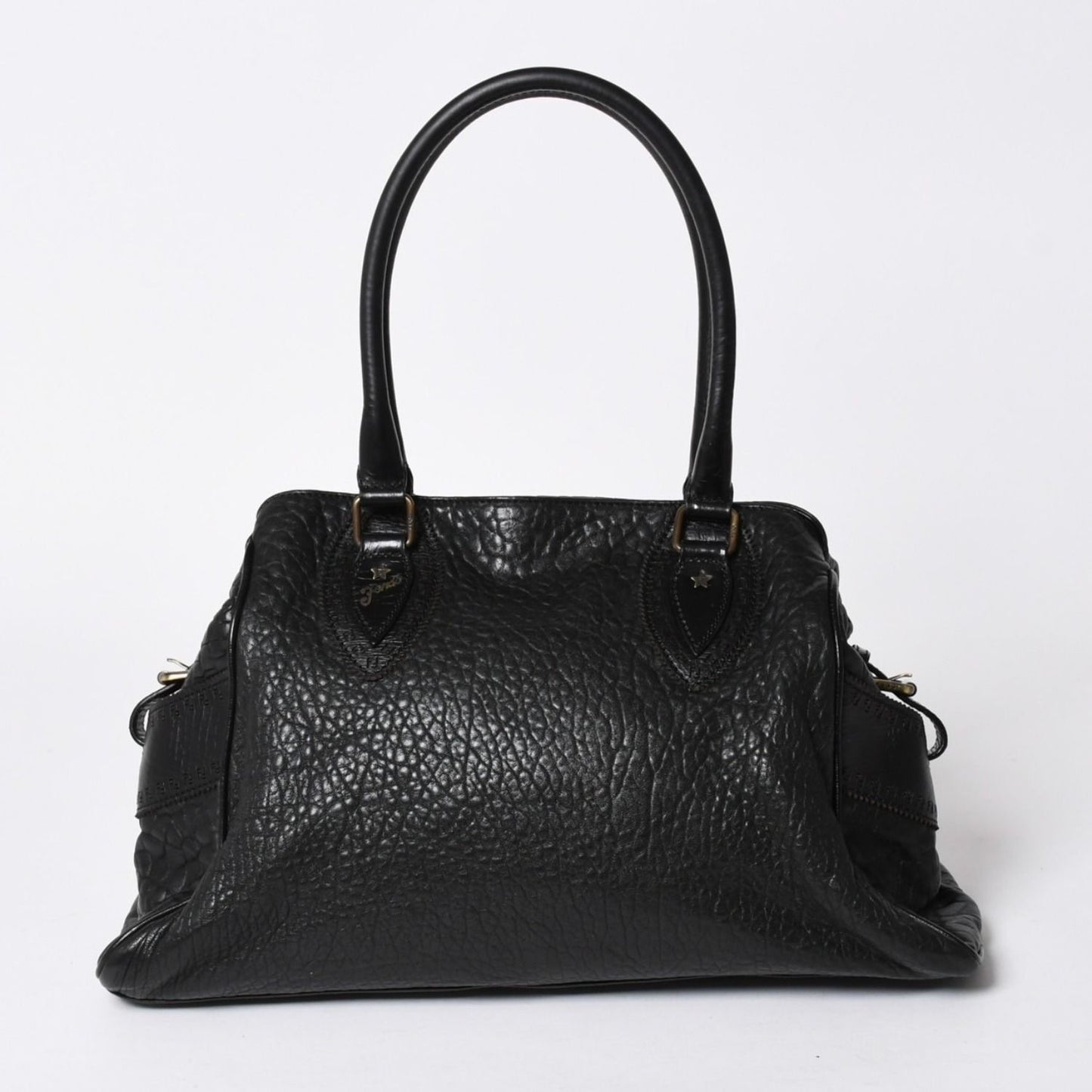 Fendi Etnico Handbag Zucca FF Logo Black Leather Antique Gold — view 2