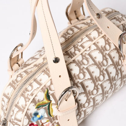 Dior Trotter Flower Embroidery Mini Boston Bag Galliano Era Beige Multicolor — view 5
