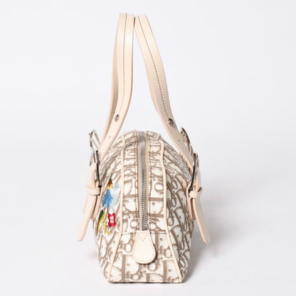 Dior Trotter Flower Embroidery Mini Boston Bag Galliano Era Beige Multicolor — view 4