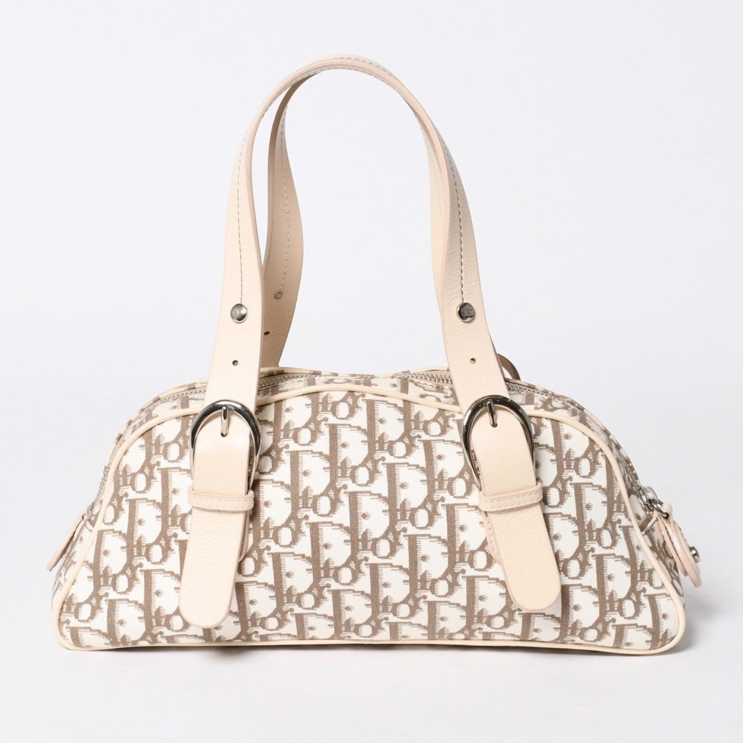 Dior Trotter Flower Embroidery Mini Boston Bag Galliano Era Beige Multicolor — view 2