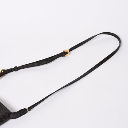 Fendi Zucchino Shoulder Bag FF Logo Brown Gold — view 6