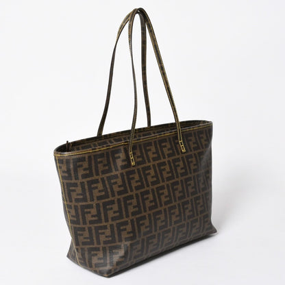 Fendi Zucca Pattern Tote Bag Brown Yellow Gold — view 3